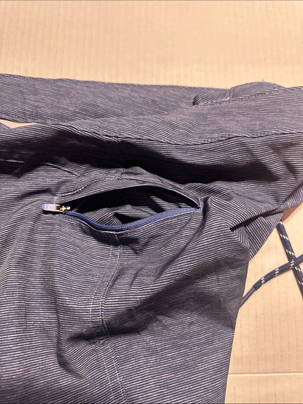 Vineyard Vines Heather Navy Swim Board Shorts with Side Stripe zipper pocket